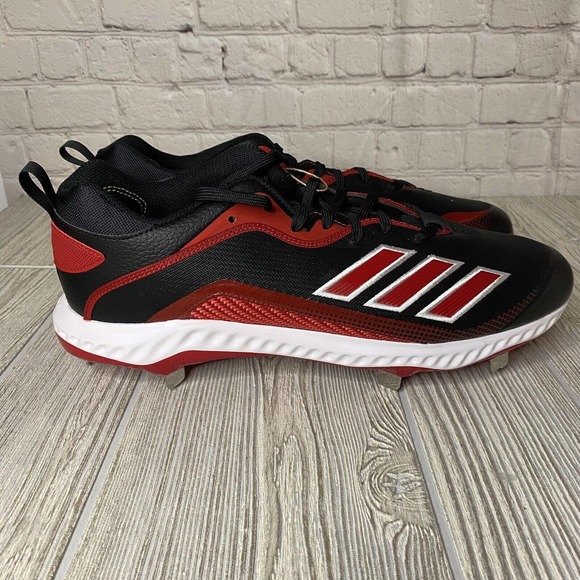 Adidas Icon 6 Bounce Metal Baseball Cleats Men’s 14 Black Red FV9348 New main image 9